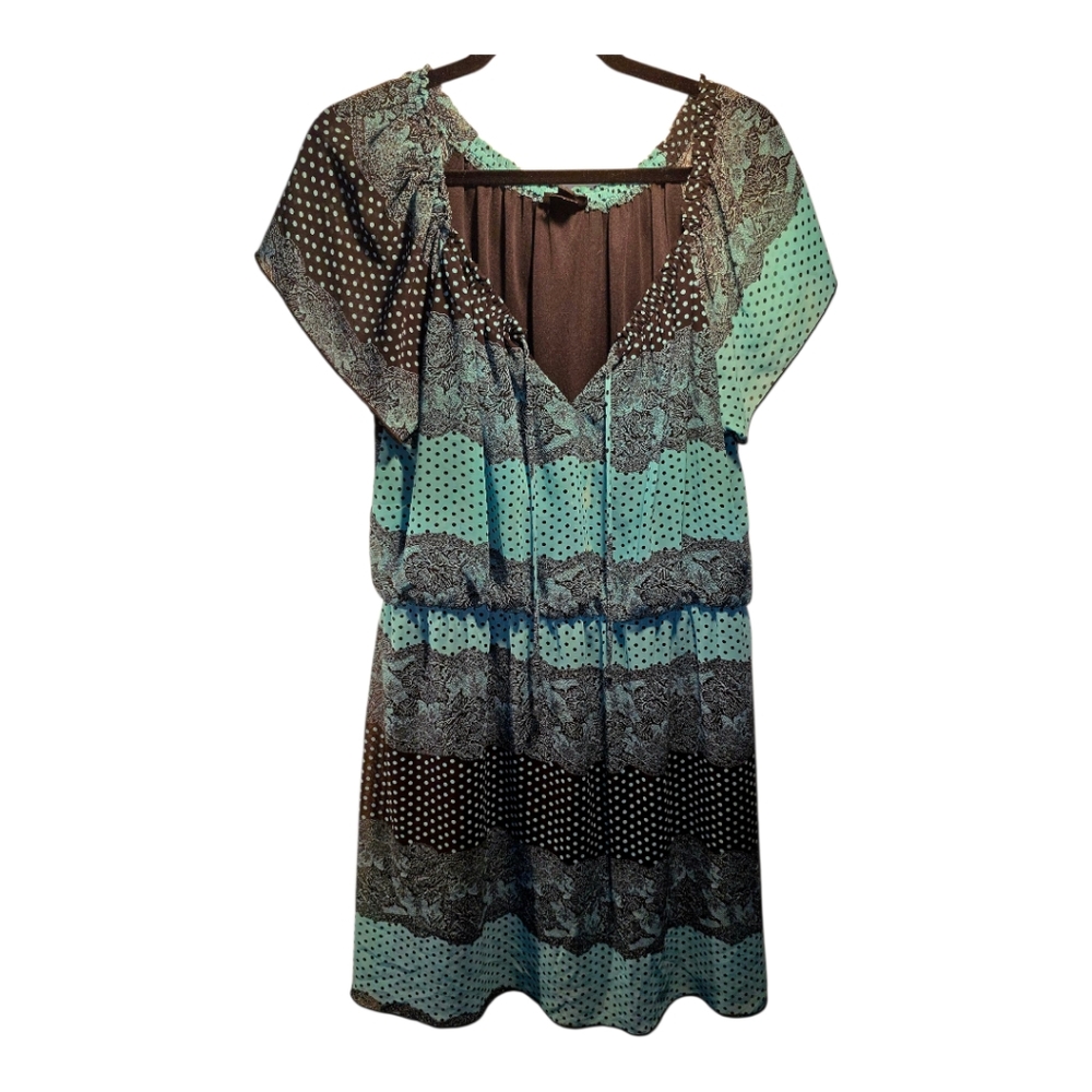 En Focus Sz. 14W Green/black Multi Medium Dress